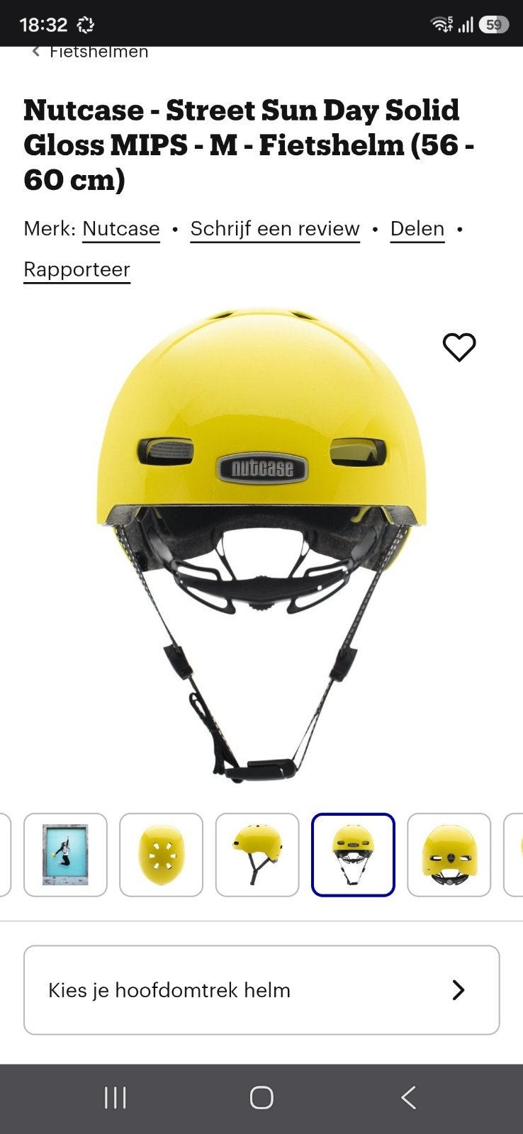 Nutcase Street Sun Day fietshelm geel maat M, Fietsen en Brommers, Fietsaccessoires | Fietshelmen, Ophalen, M