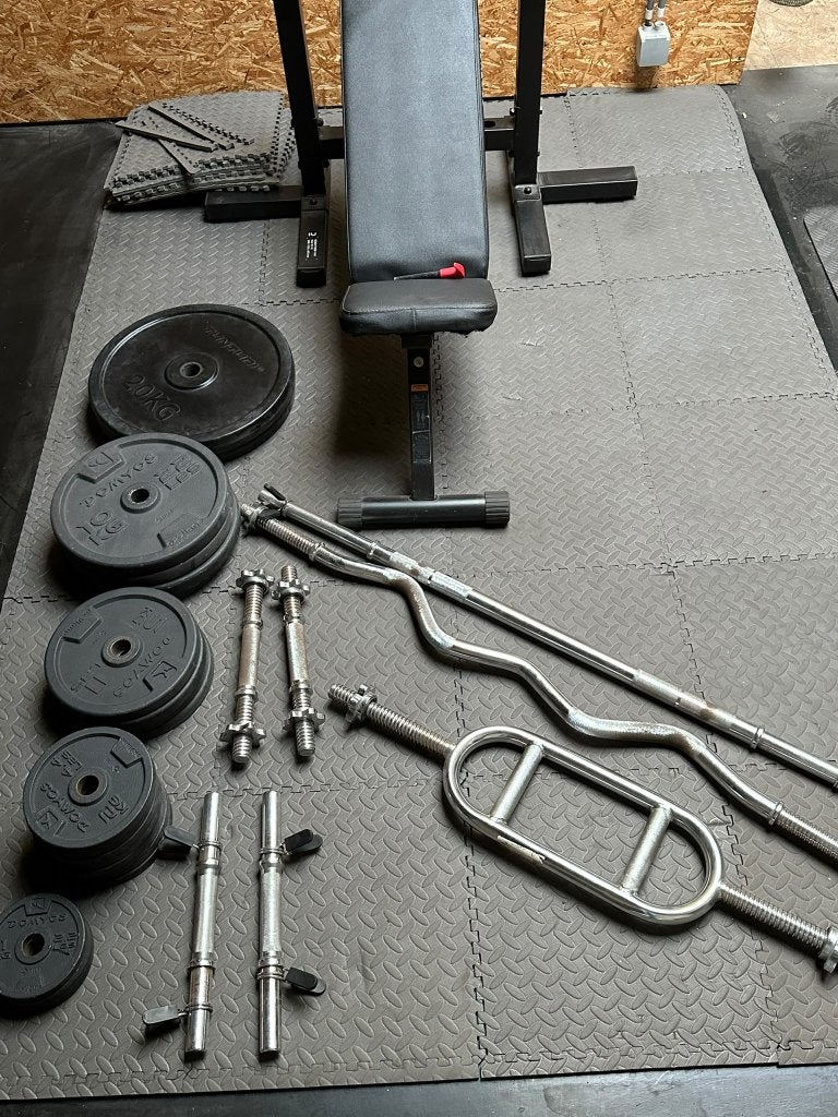 Fitnessmateriaal, Sport en Fitness, Ophalen, Zo goed als nieuw, Benen, Halterset