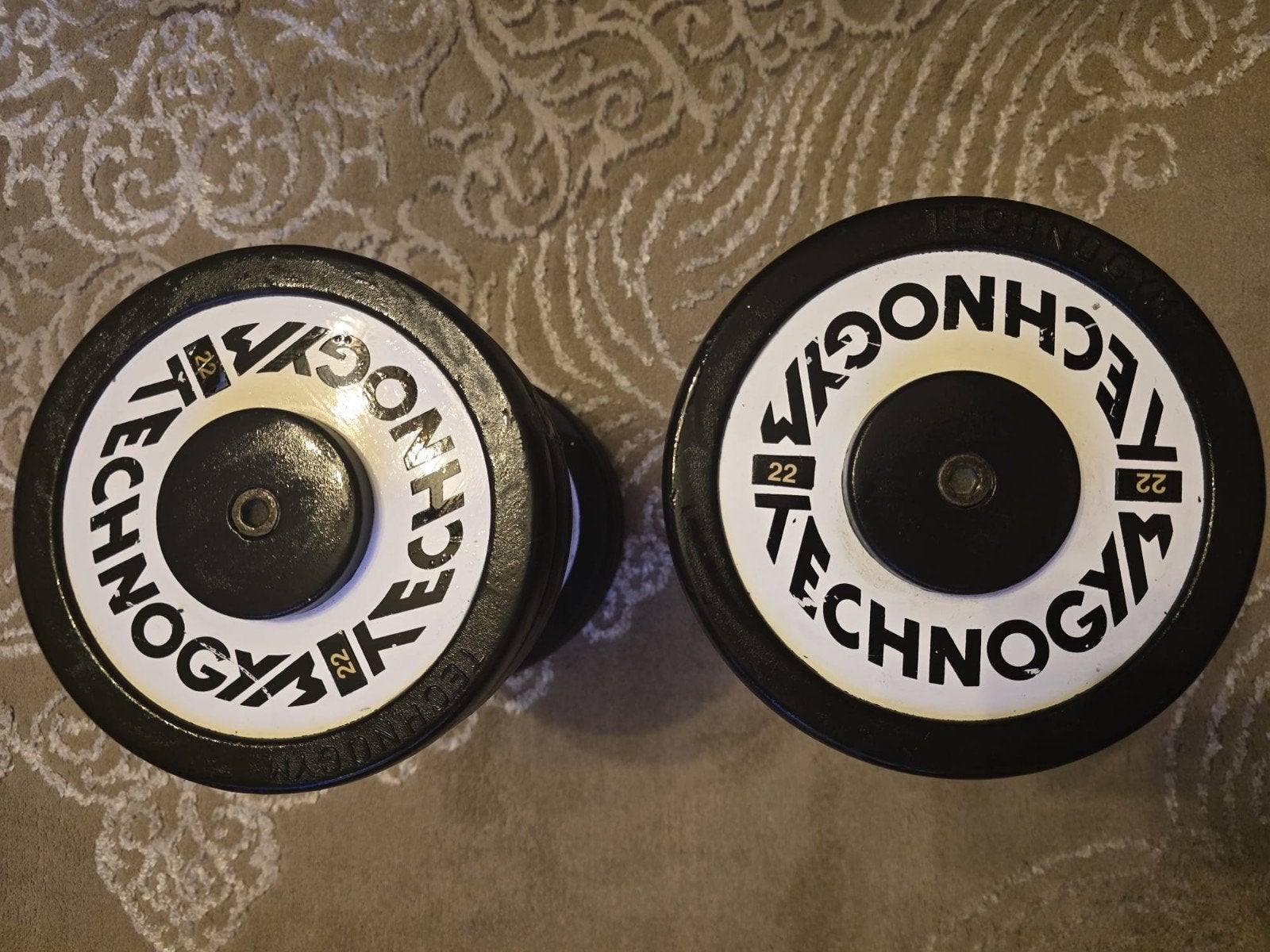 Technogym Dumbells 2x 22kg, Ophalen