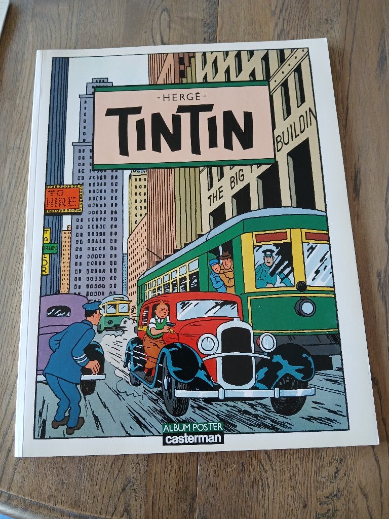 Album poster Tintin 1986 Casterman, Enlèvement, Tintin, Neuf