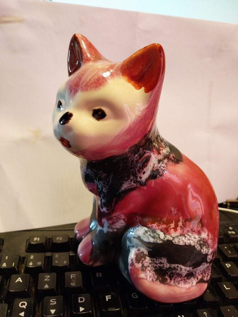 VINTAGE KERAMISCHE KAT UIT 1950 VAN VALLAURIS, Ophalen of Verzenden, Gebruikt, Dier