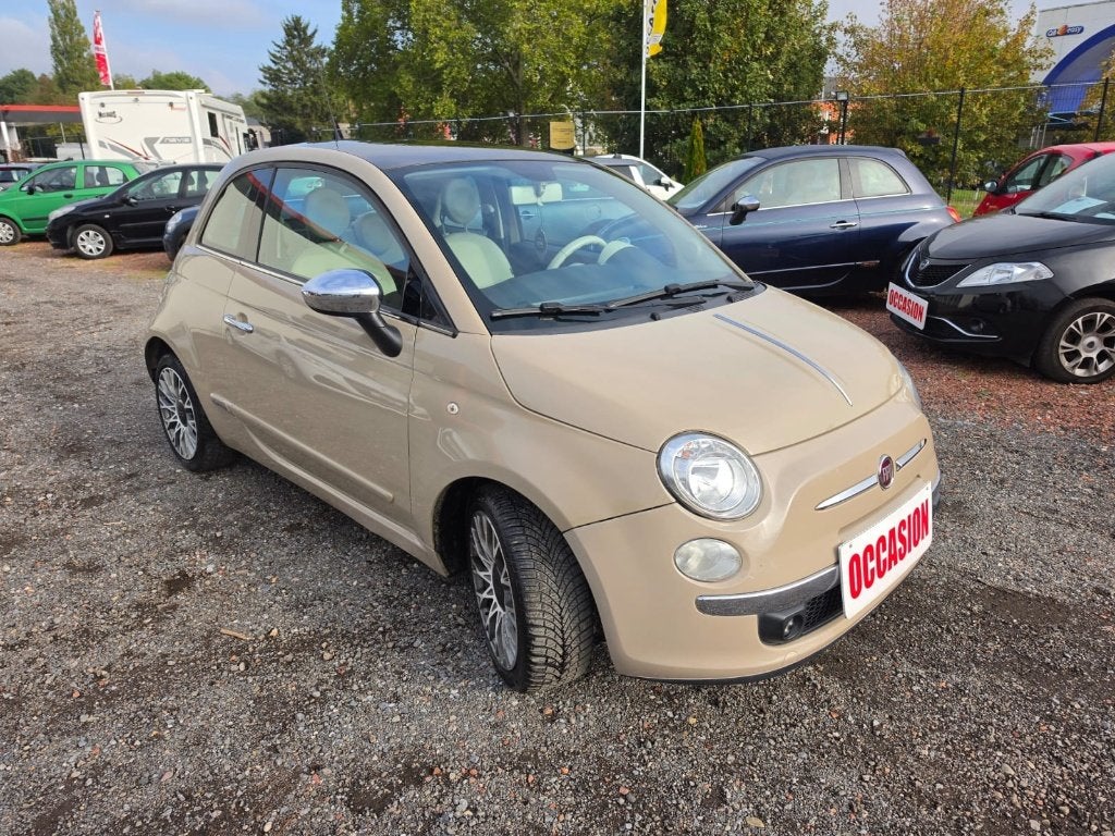 FIAT 500 1.2I 69CH 2013 *TOIT PANO*AIRCO**GARANTIE 12 MOIS, Auto's, Voorwielaandrijving, Stof, 4 cilinders, Bruin