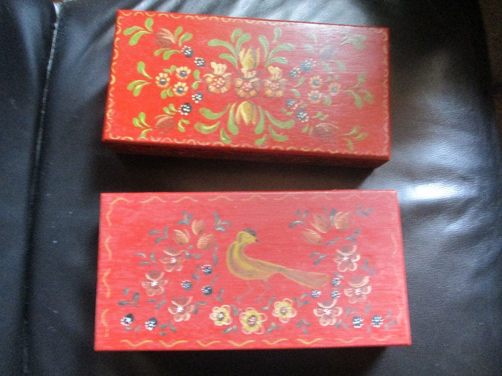 2 antieke sieraden kistjes van hout oud, Bijoux, Sacs & Beauté, Enlèvement ou Envoi, Autres types