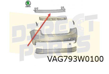 Skoda Fabia (8/21-) Achterbumper versterking (Traverse) Orig, Auto-onderdelen, -, Verzenden, -, Nieuw