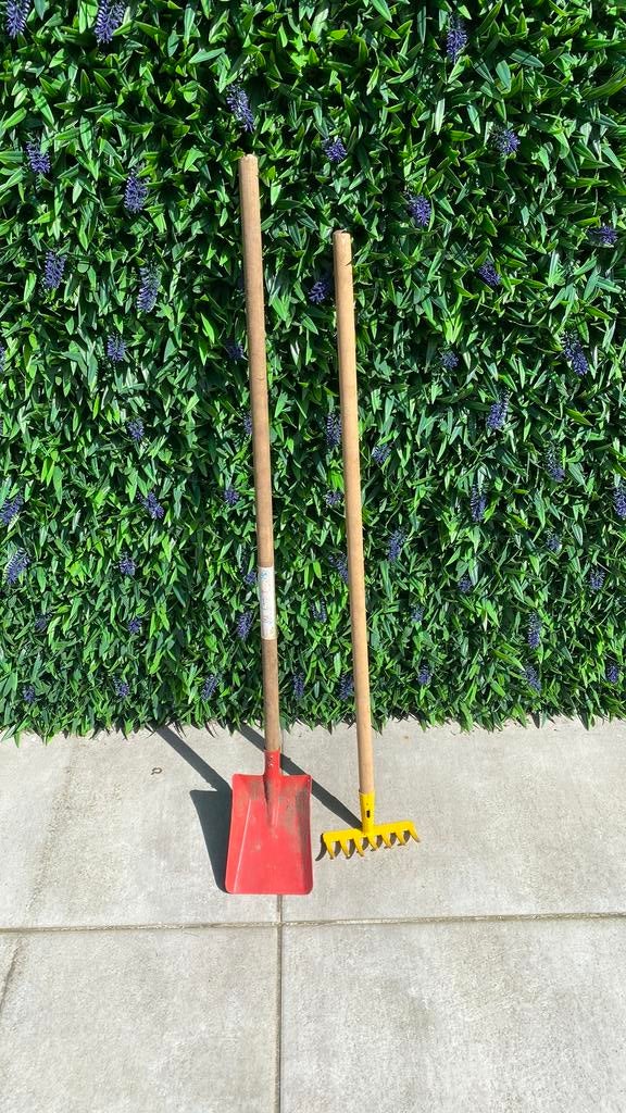 Kinderschop en hark, Jardin & Terrasse, Outils à main, Enlèvement, Comme neuf, Râteau