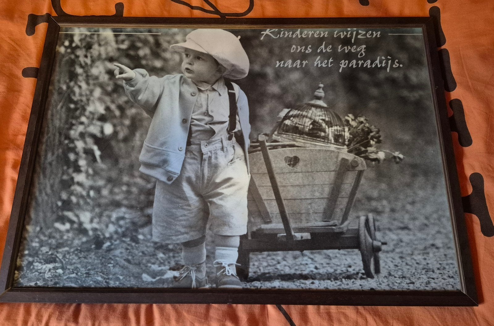 Mooie kader met foto, Antiquités & Art, Enlèvement, Photo, Sous verre
