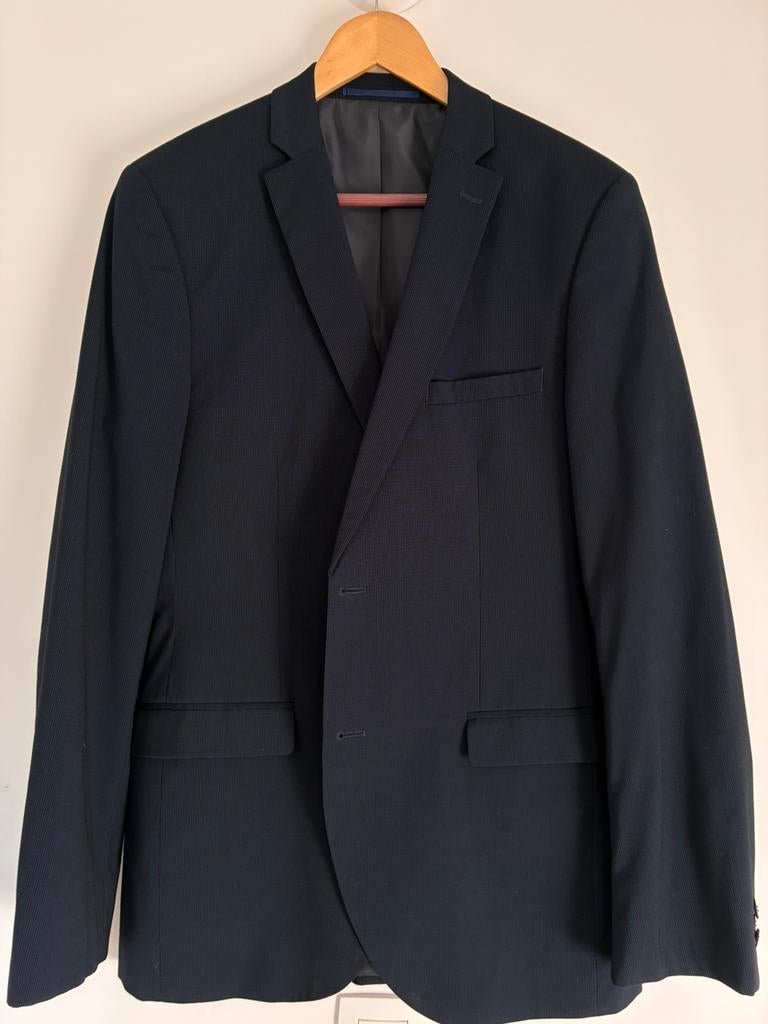 Kostuum: blaser en broek, Ophalen of Verzenden, Gedragen, Maat 52/54 (L), Blauw