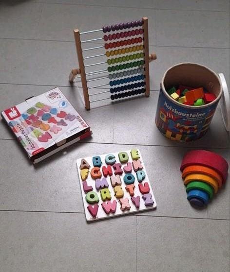 Houten speelgoed set, Ophalen