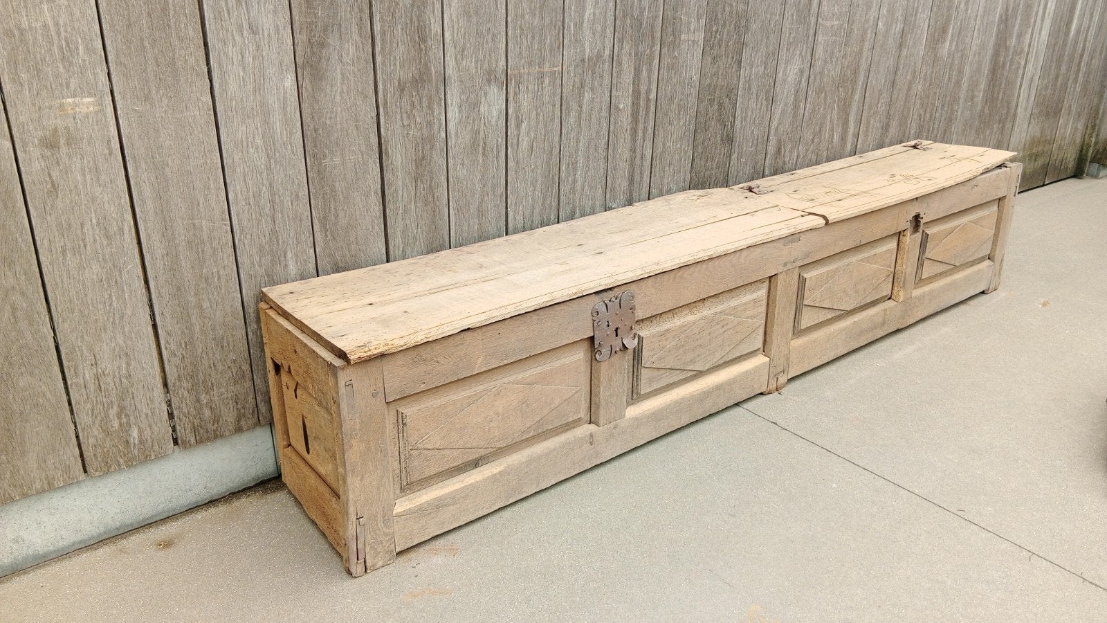 Antieke kist. Zitbank eik, Huis en Inrichting, Woonaccessoires | Kisten, Ophalen, ., ., .