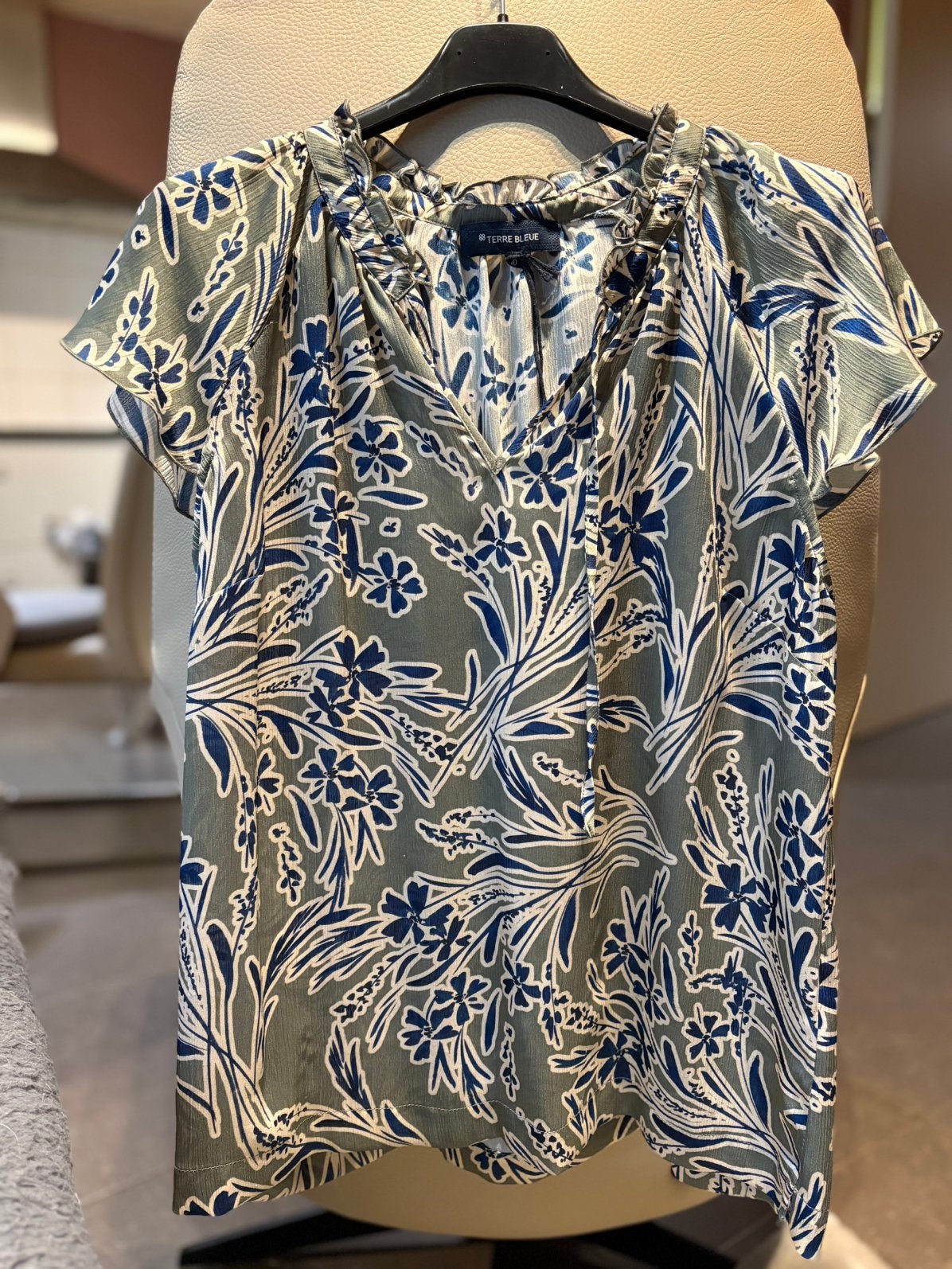 Groen/Blauwe blouse van Terre Bleue (40)., Ophalen of Verzenden, Zo goed als nieuw, Maat 38/40 (M), Groen