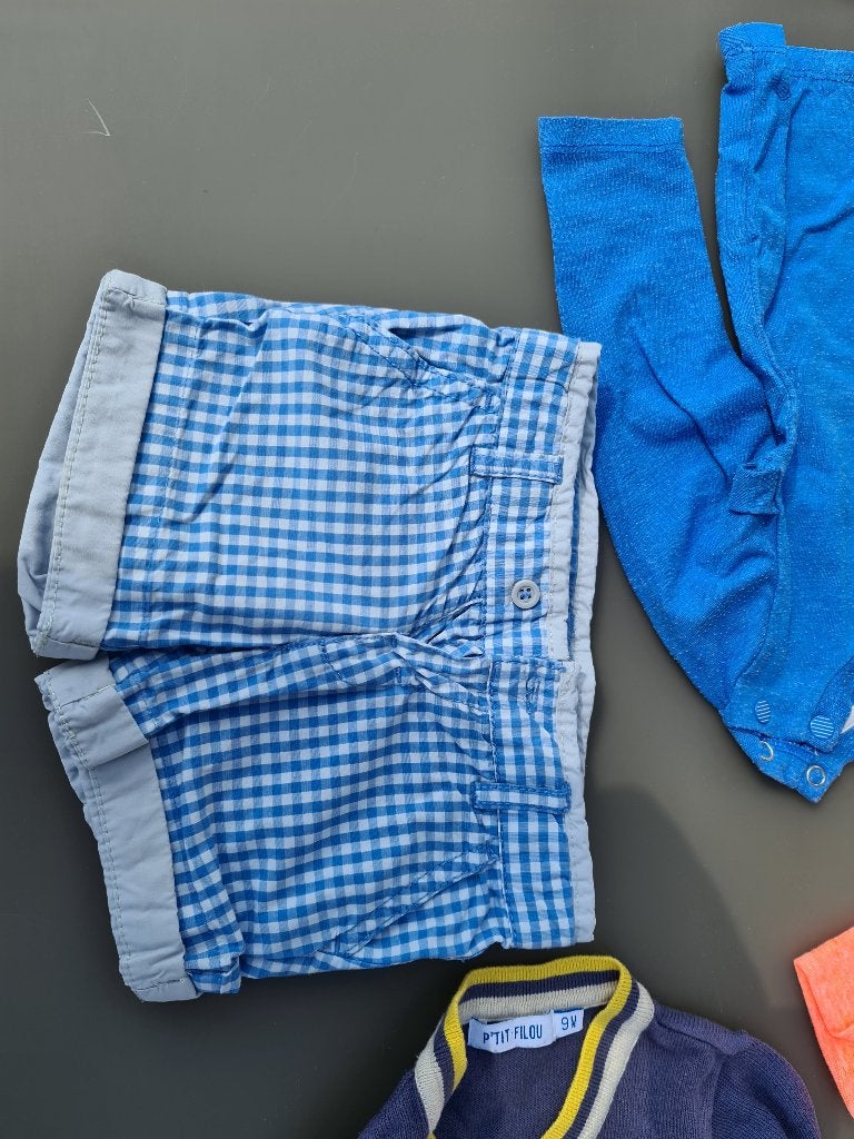 korte geruite broek 68cm, Kinderen en Baby's, Babykleding | Maat 68, Ophalen, Zo goed als nieuw