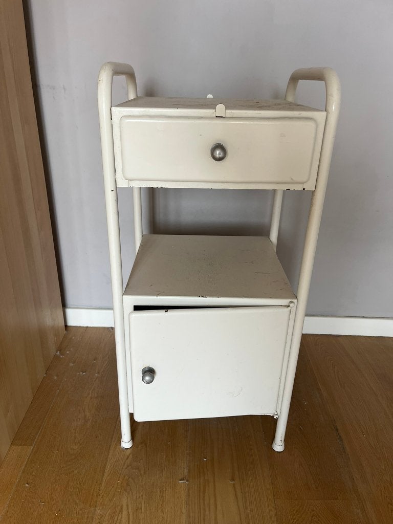Retro metalen (nacht)kastje, Huis en Inrichting, Kasten | Overige, Ophalen, Gebruikt