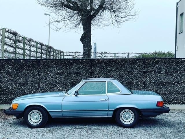 Mercedes 380 SL Cabrio R107 + Hardtop in Diamond Blue 1985, foto 8