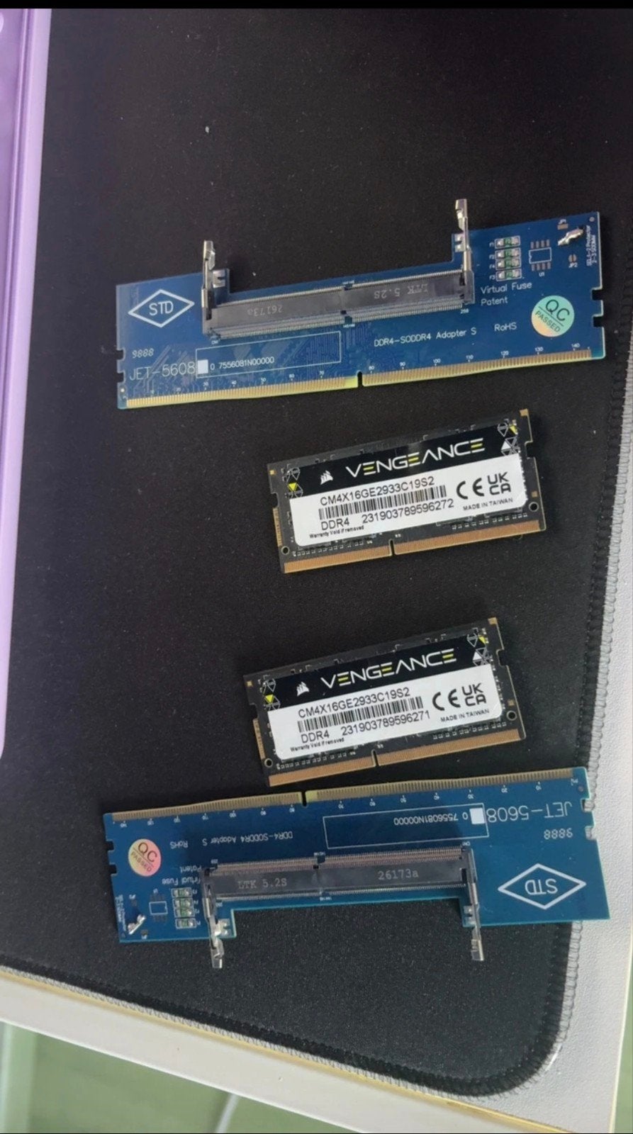 Corsair Vengeance 2x16GB SODIMM DDR4 RAM 2933MHz + Adapters, Computers en Software, Ophalen of Verzenden, DDR4, Desktop, 32 GB