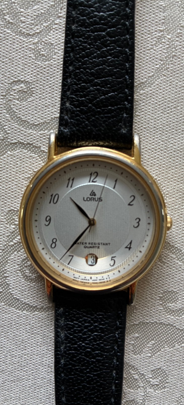 Vintage Lorus herenhorloge Quartz, Overige merken, Polshorloge, Ophalen of Verzenden, Leer