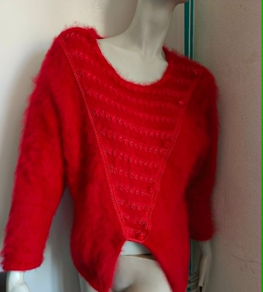 Rode wollen trui Anny Blatt M, Kleding | Dames, Maat 38/40 (M), Ophalen of Verzenden, Anny Blatt, Gedragen