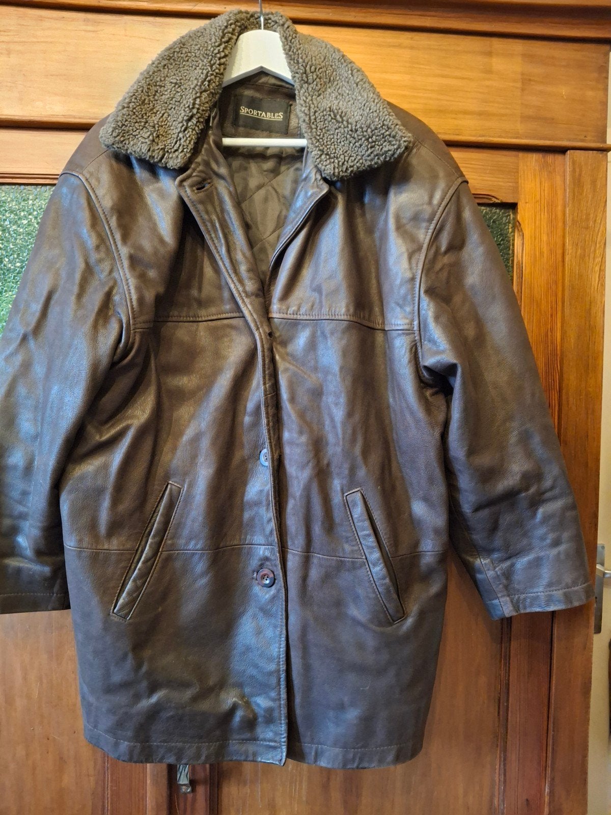 sportieve lederen vest gevoerd, Ophalen, Sportables, Bruin, Maat 48/50 (M)