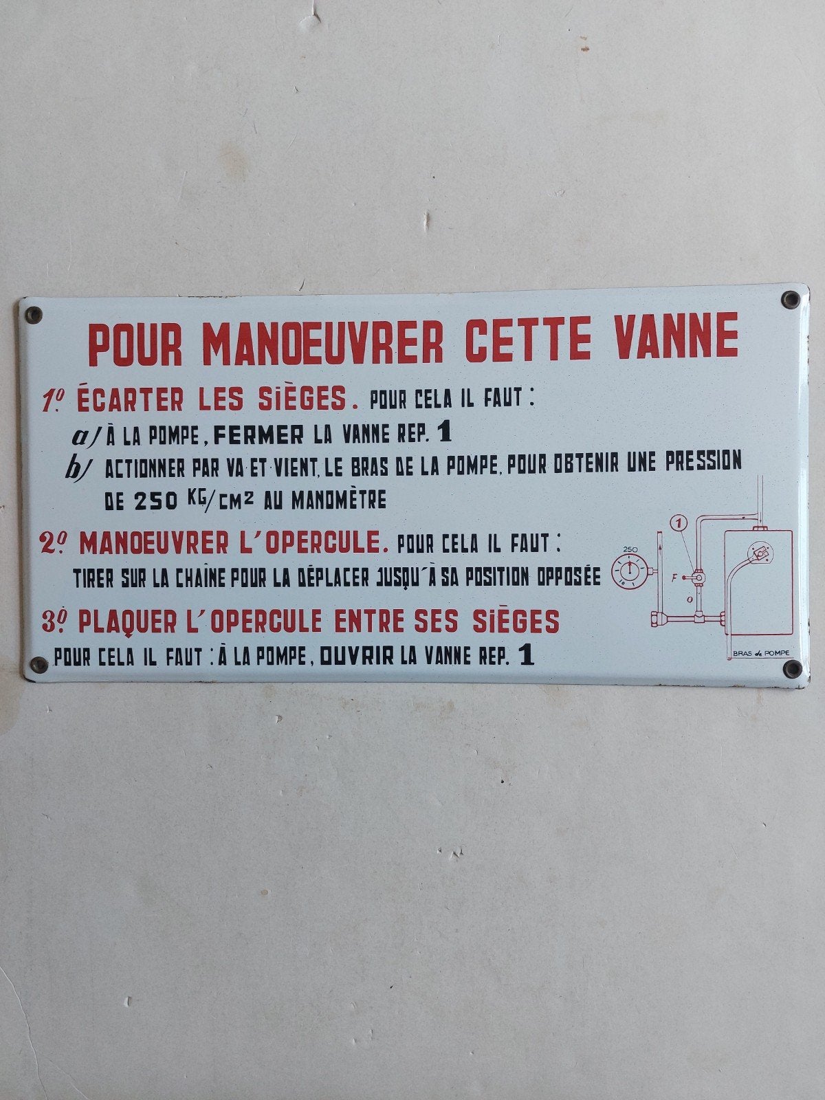 plaque émaillée industrielle 55 cm x 27,5 cm, Collections, Enlèvement ou Envoi