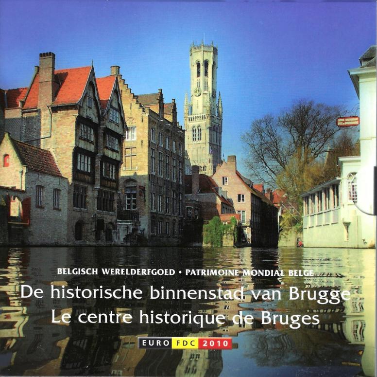BU-set België 2010 Binnenstad Brugge met gekleurde penning, Ophalen of Verzenden, België