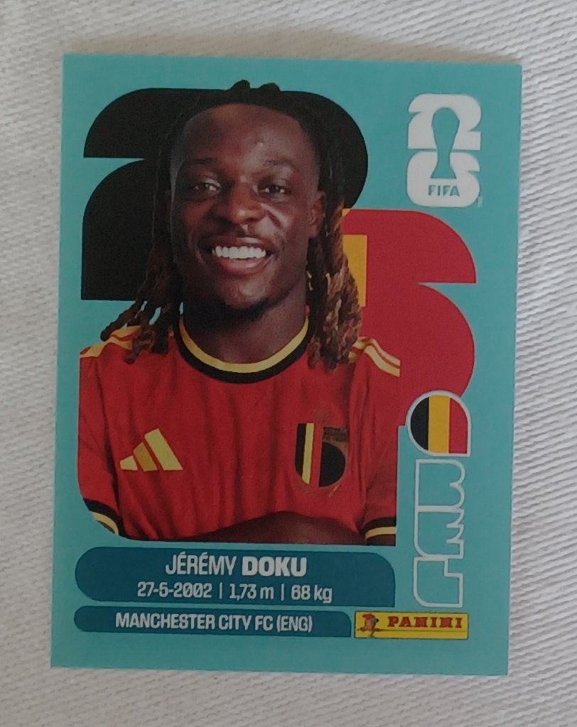 Autocollant Jérémy Doku - Coupe du monde 2026, Enlèvement ou Envoi, Comme neuf, Autocollant
