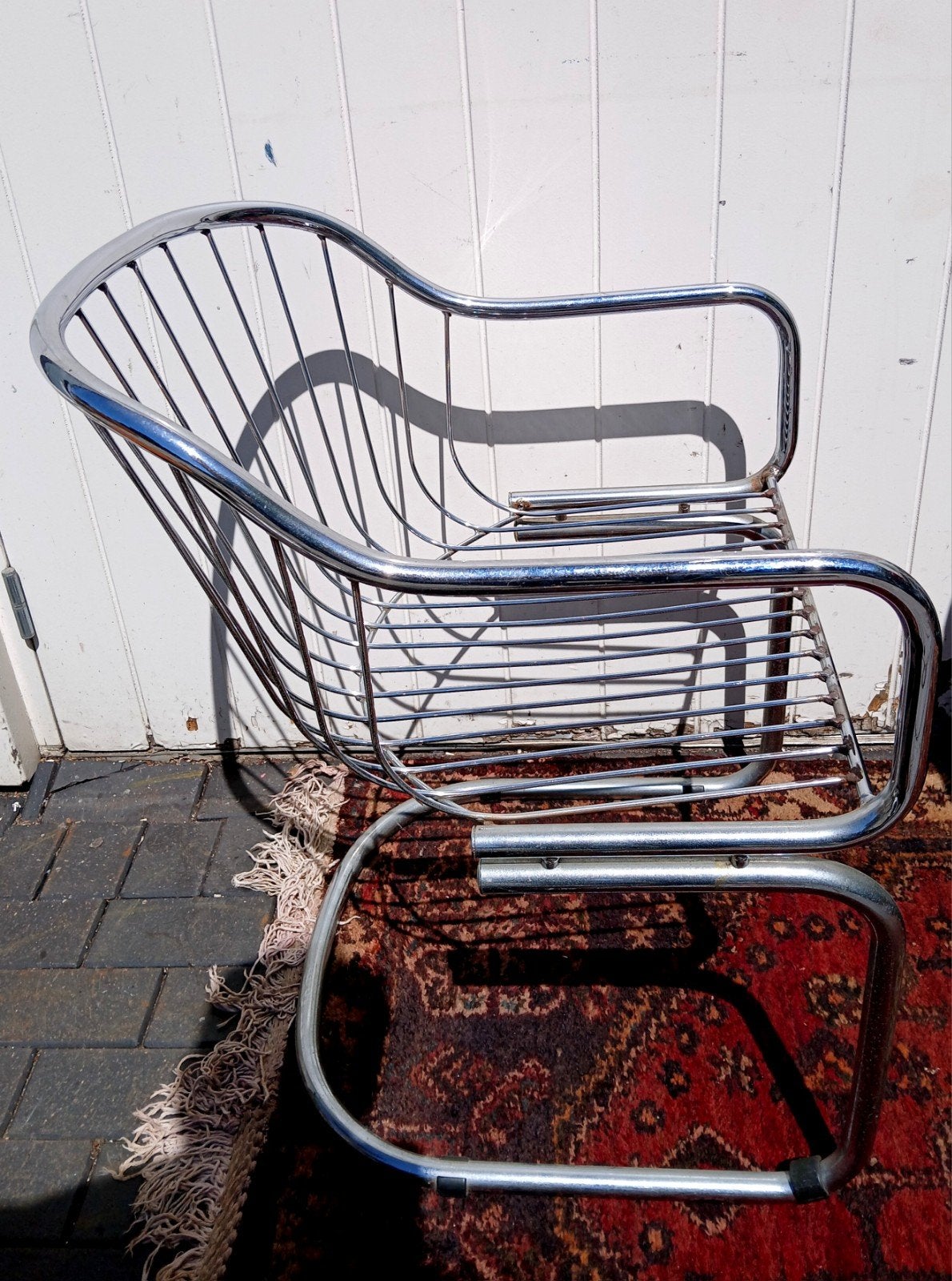 hippe vintage design stoel Gaston Rinaldi, Ophalen, Metaal, Eén, Gebruikt
