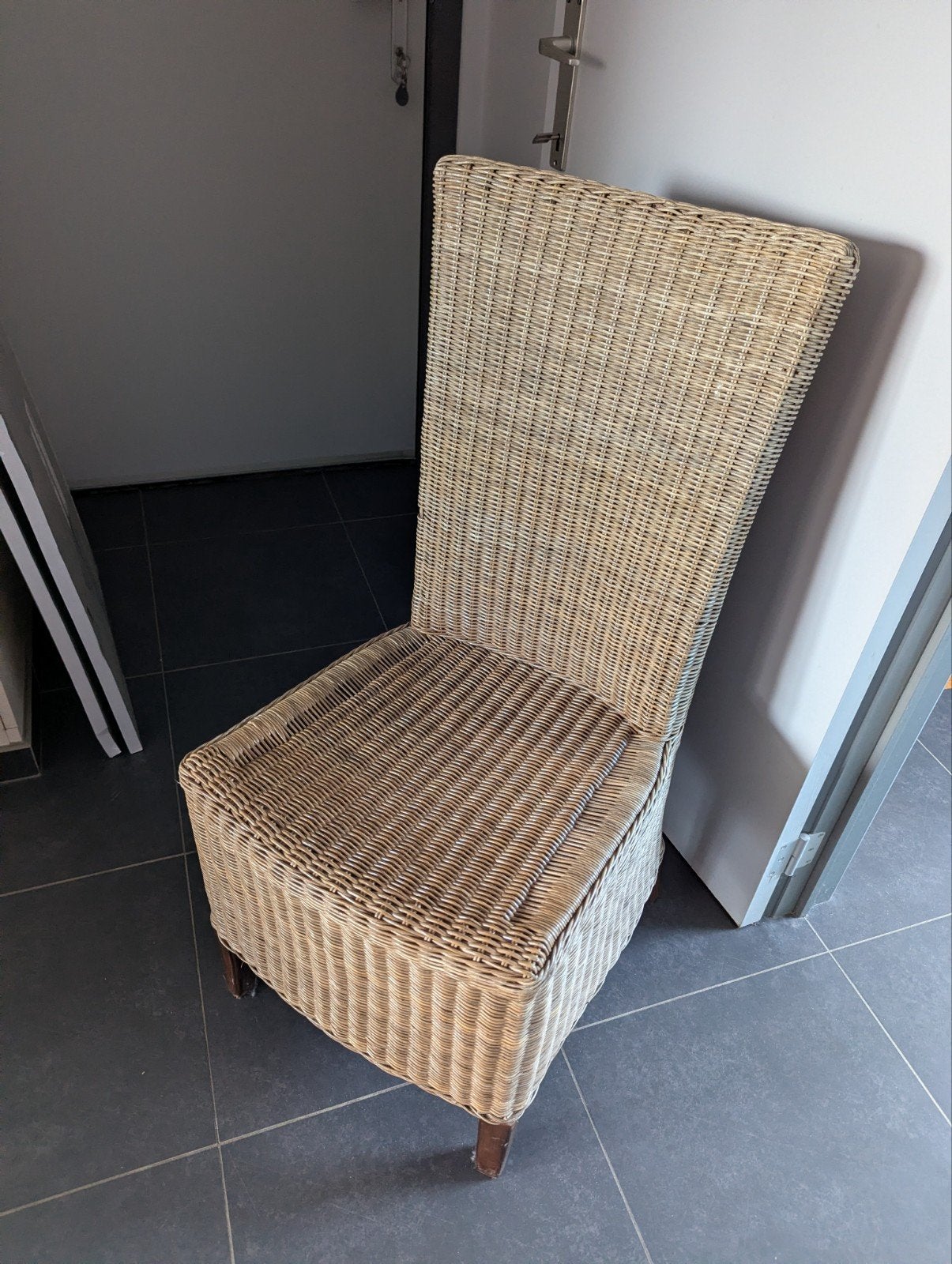 Rieten gevlochten tuinstoelenset (6stk), Ophalen, Gebruikt, Hout