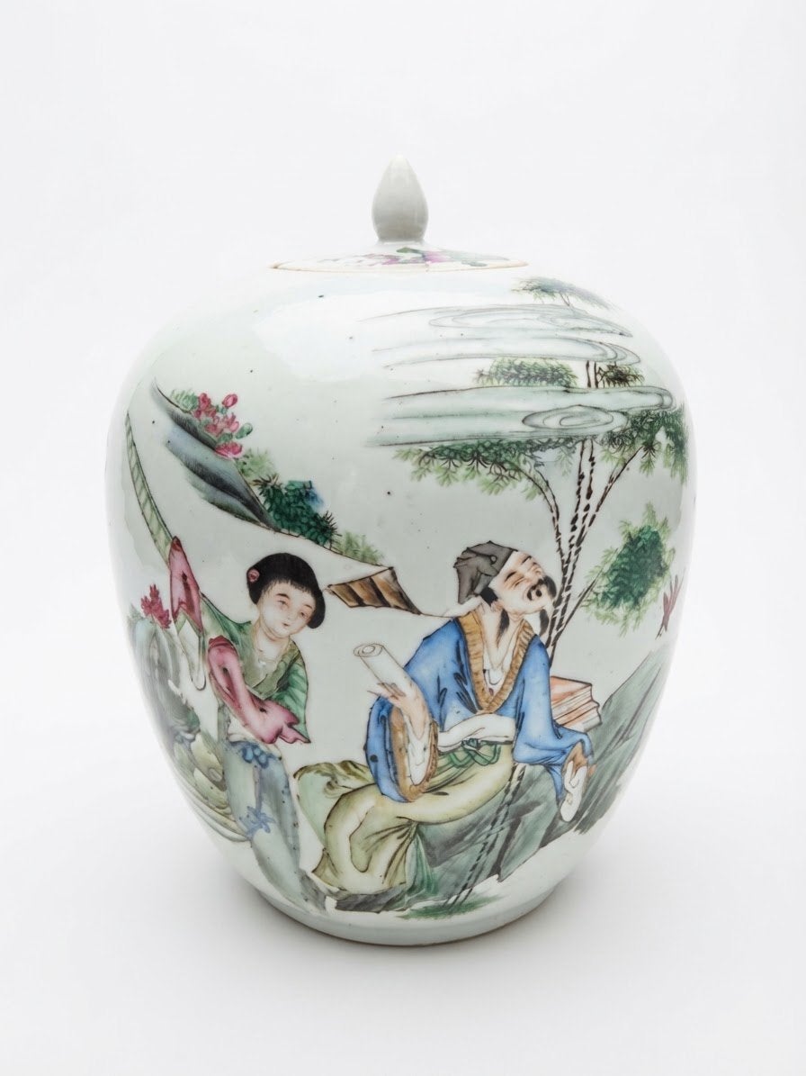 Pot à Gingembre en Porcelaine de Zhushan Époque République, Antiquités & Art, Enlèvement ou Envoi