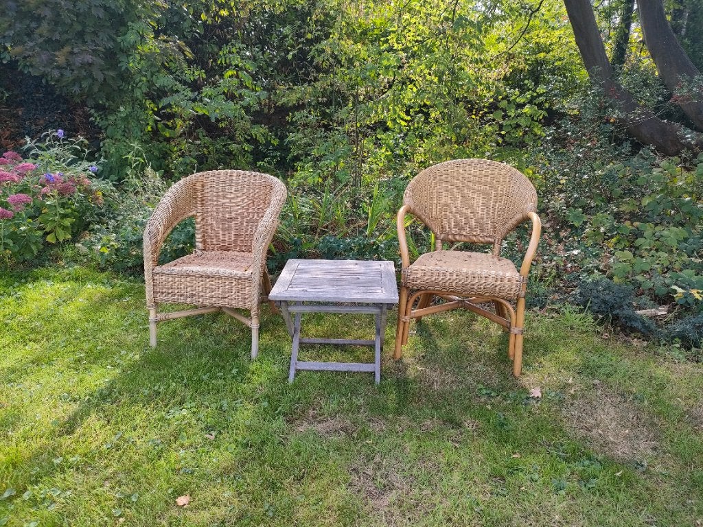 Tuinmeubels, Gebruikt, Bijzettafel, Loungeset, Wicker