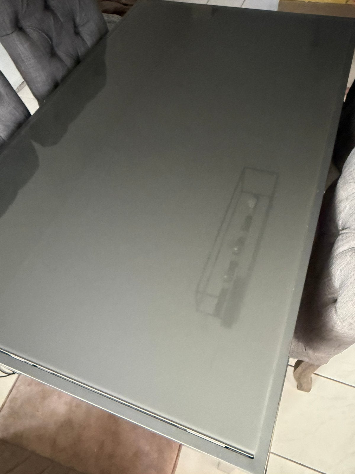 Tuintafel glas +stoelen, Huis en Inrichting, Tafels | Salontafels, Ophalen, Zo goed als nieuw, Glas