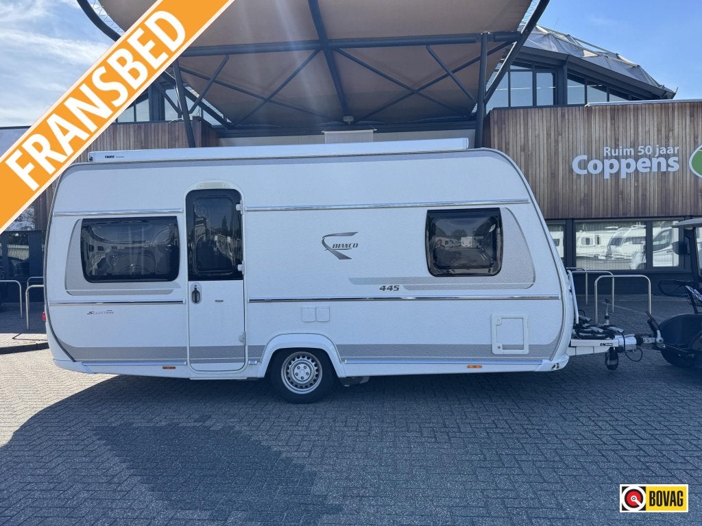 Fendt Bianco Selection 445 SFB 2016 MOVER + LUIFEL!, Caravans en Kamperen, Caravans, Lengtebed, Tot en met 4, 1000 - 1250 kg, Rondzit