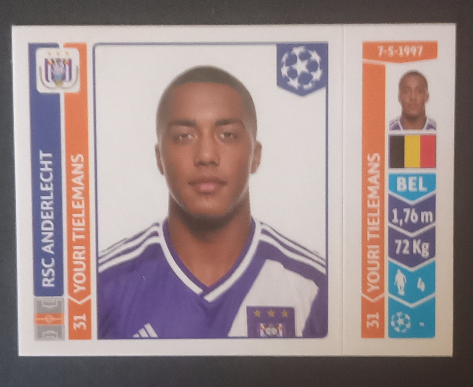 PANINI YOURI TIELEMANS (ANDERLECHT), Collections, Enlèvement ou Envoi