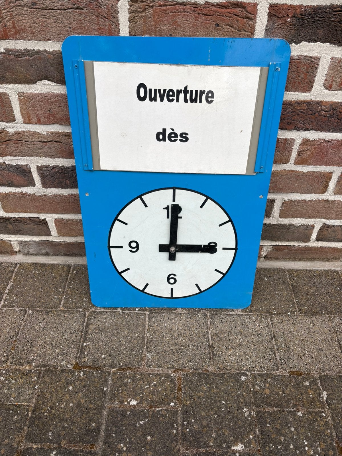 Vintage Franse schoolplaat met klok, Ophalen, Gebruikt, Retro, Overige typen
