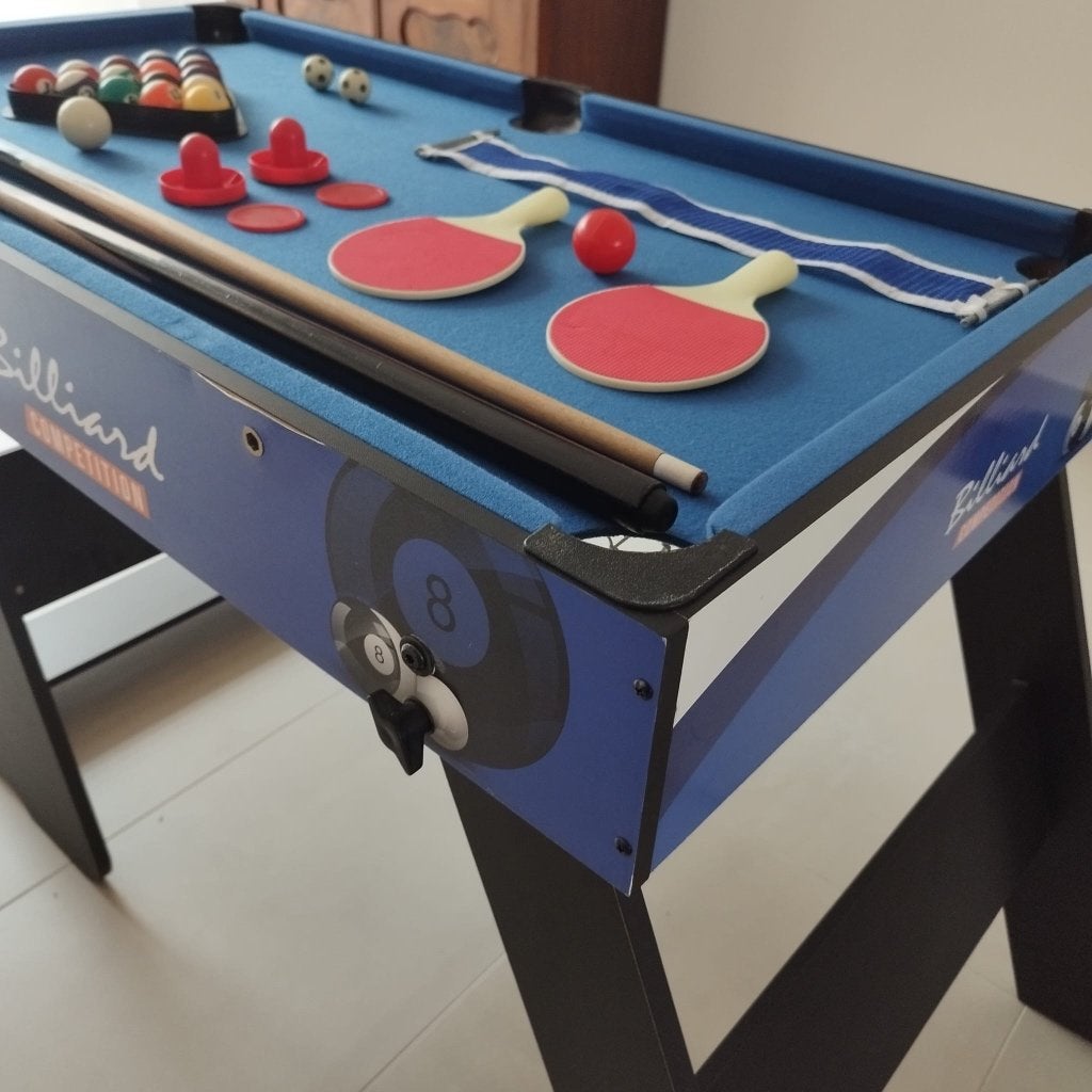 4 in 1 speeltafel - voetbal, pingpong, snooker en airhockey, Ophalen, Zo goed als nieuw
