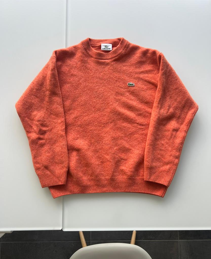Pull Lacoste vintage pure laine vierge Woolmark terracotta, Kleding | Heren, Truien en Vesten, Ophalen of Verzenden, Zo goed als nieuw