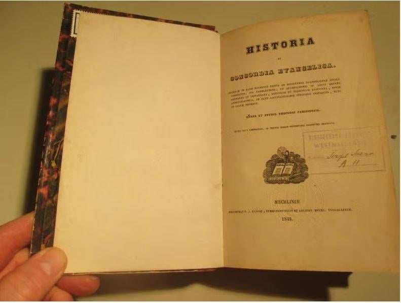 Livre ancien - historica et concordia evangelica - 1842, Antiquités & Art, Enlèvement ou Envoi