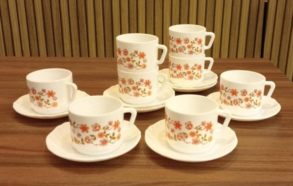 Sachets à café vintage avec soucoupe., Enlèvement ou Envoi, Vintage, Comme neuf, Tasse(s) et/ou soucoupe(s)