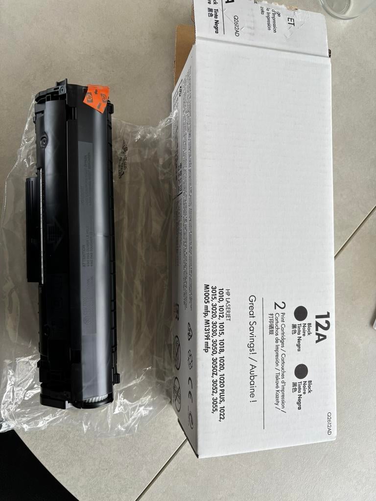 HP Cartridge laser 12A - zwart, Informatique & Logiciels, Enlèvement, Comme neuf, Cartridge