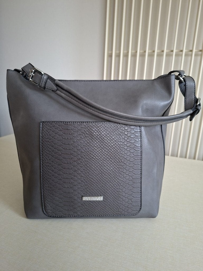 Bulaggi schoudertas / handtas - NIEUW - Inclusief stofzak, Bijoux, Sacs & Beauté, Sacs | Sacs Femme, Neuf, Sac à main, Gris, Enlèvement