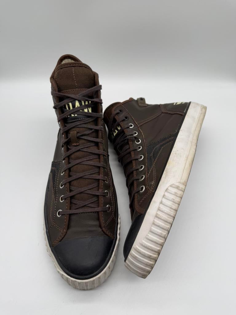 G-Star RAW Falton Leather Sneakers - Brown/Black - Size 43, Vêtements | Hommes, Chaussures, Enlèvement ou Envoi, Comme neuf, Brun