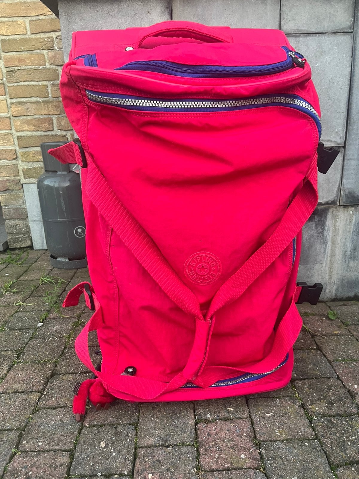 Grote roze reistas op wielen Kipling 2 stuks, 30 cm of meer, Zo goed als nieuw, 60 tot 80 cm, Wieltjes