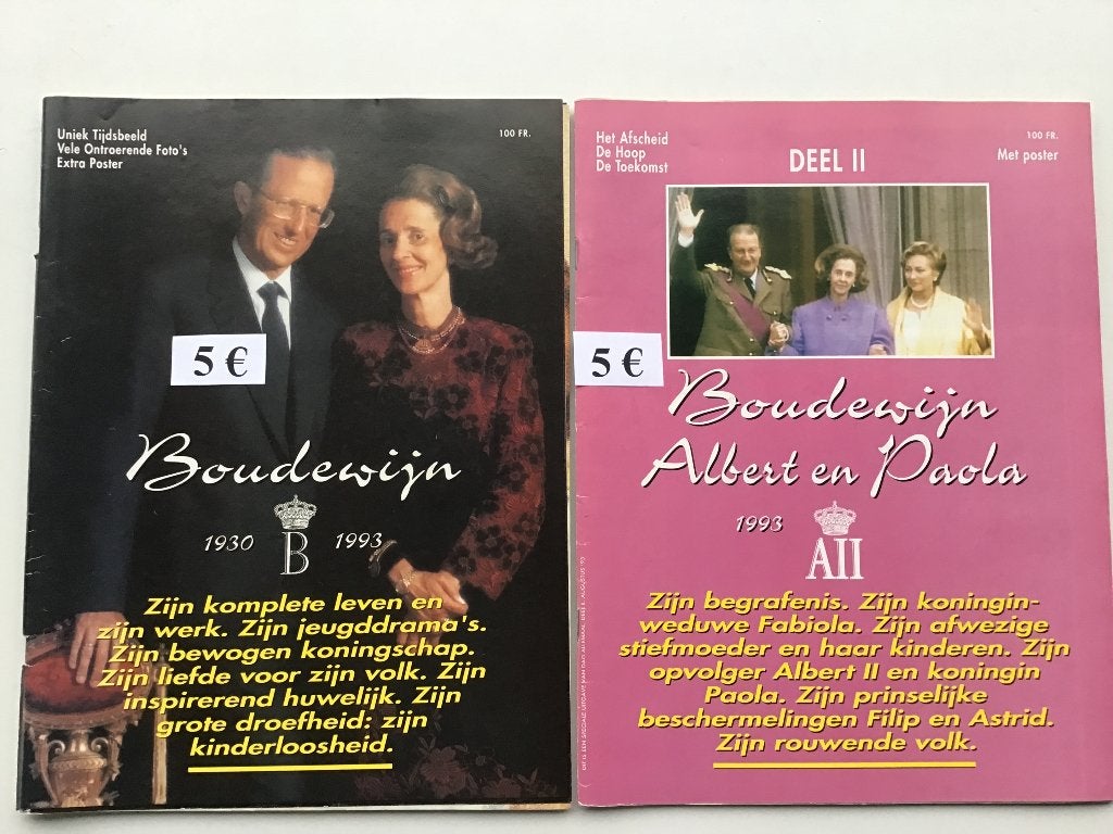 2 boekjes "Boudewijn" en "Albert en Paola", Enlèvement ou Envoi, Comme neuf
