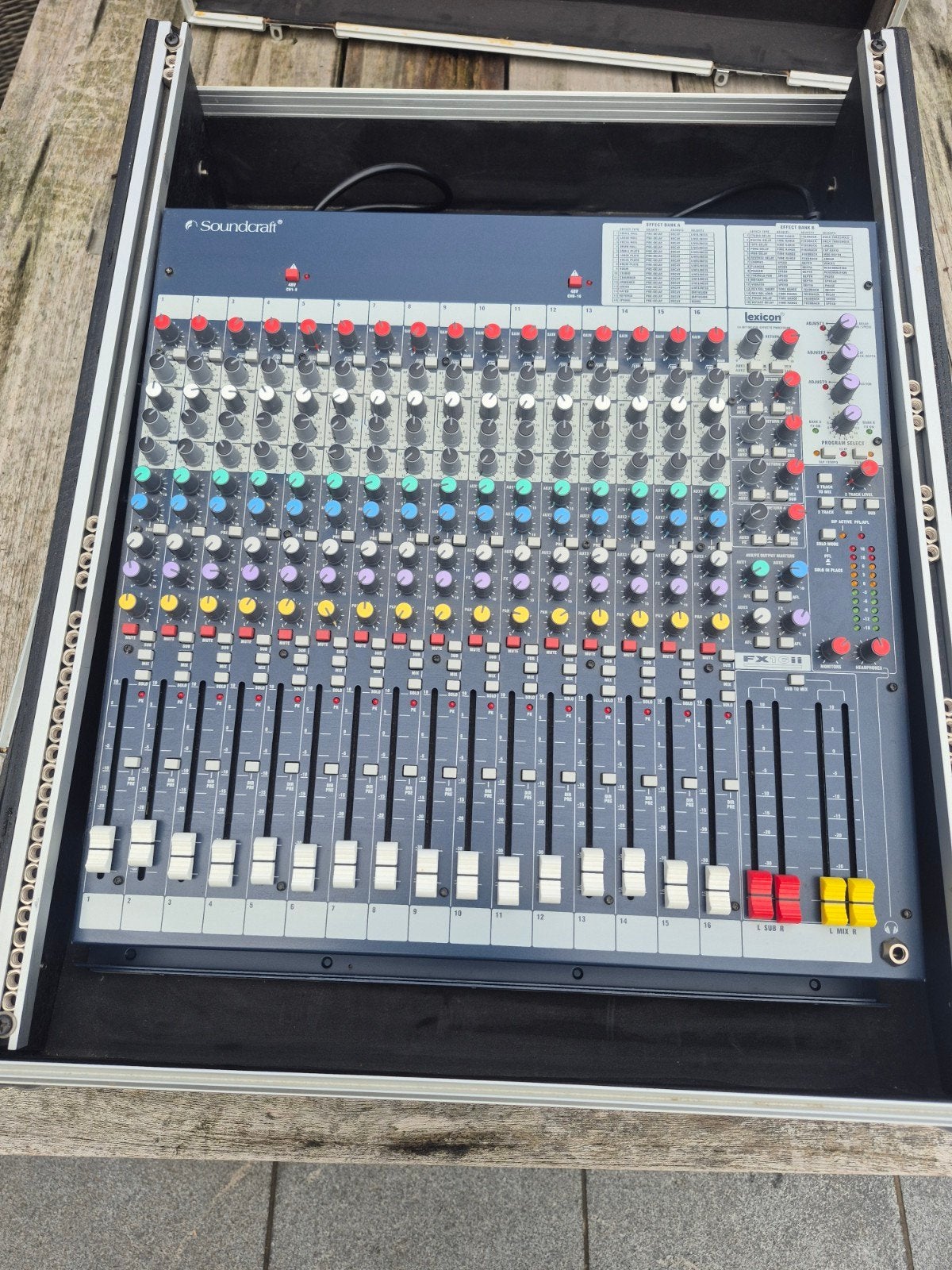 Soundcraft FX16 ii analoog mengpaneel incl.flightcase, Muziek en Instrumenten, Ophalen
