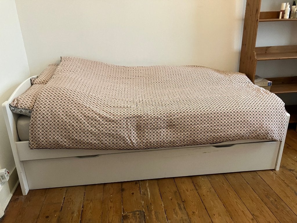 Ooievaarsbed, Ophalen, Gebruikt, Wit, Tweepersoons