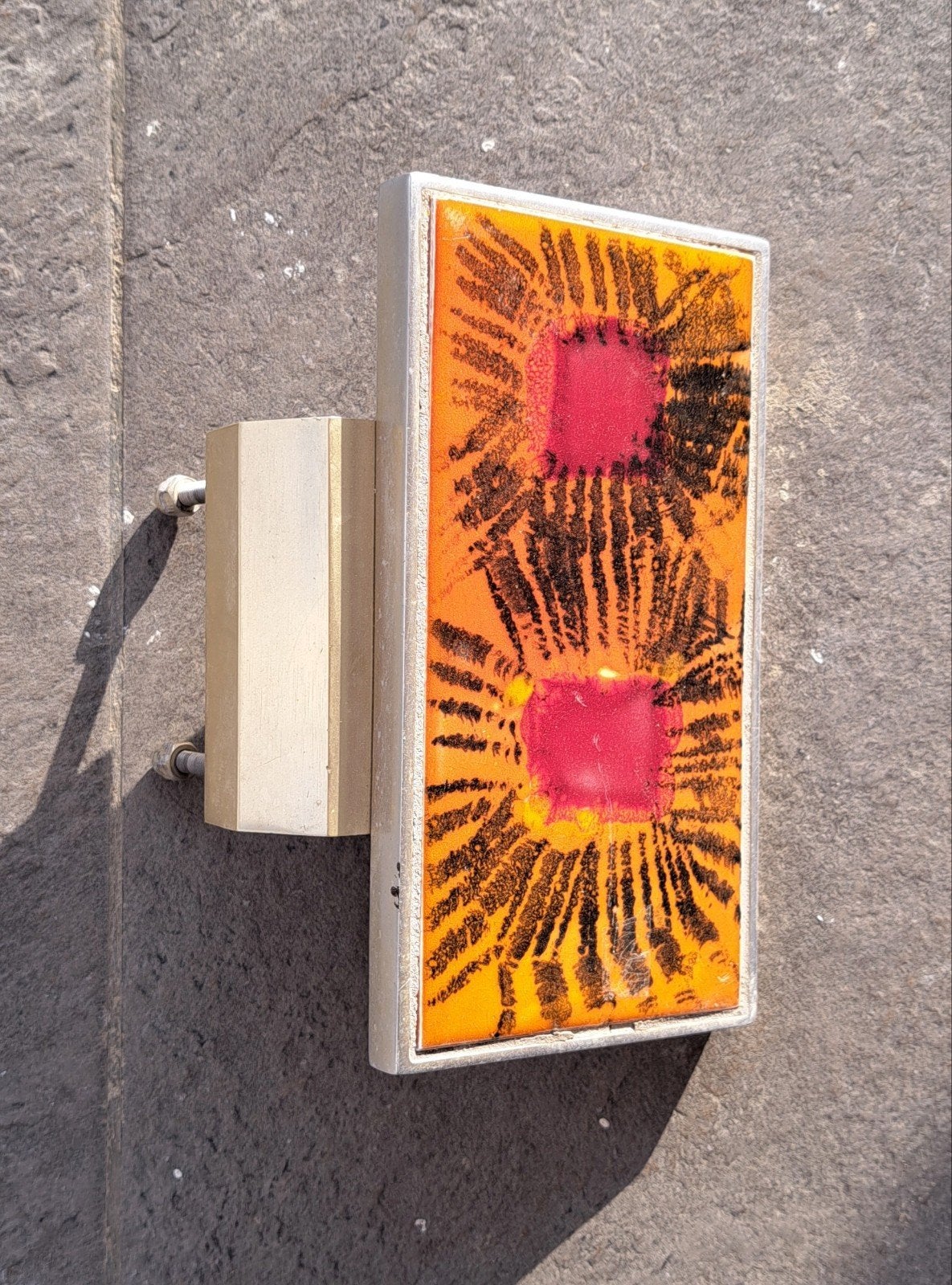 Vintage deurgreep aluminium en keramiek jaren '70, Ophalen of Verzenden