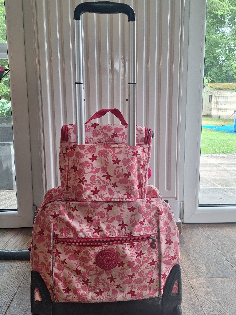 Ensemble scolaire Kipling : cartable + plumier + sac à lunch, Enlèvement, Utilisé, Rose, Autres types