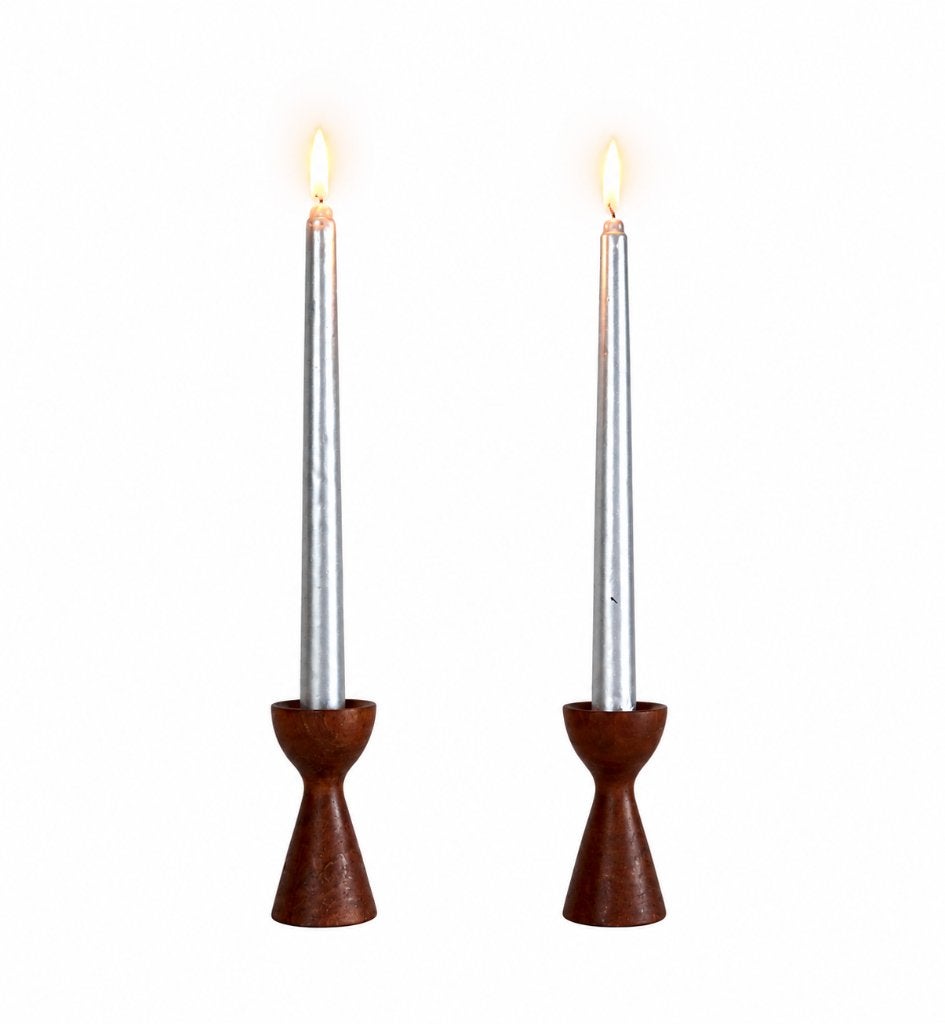Vintage mid-century Deense houten kandelaars, Ophalen of Verzenden, Zo goed als nieuw, Hout, Kandelaar