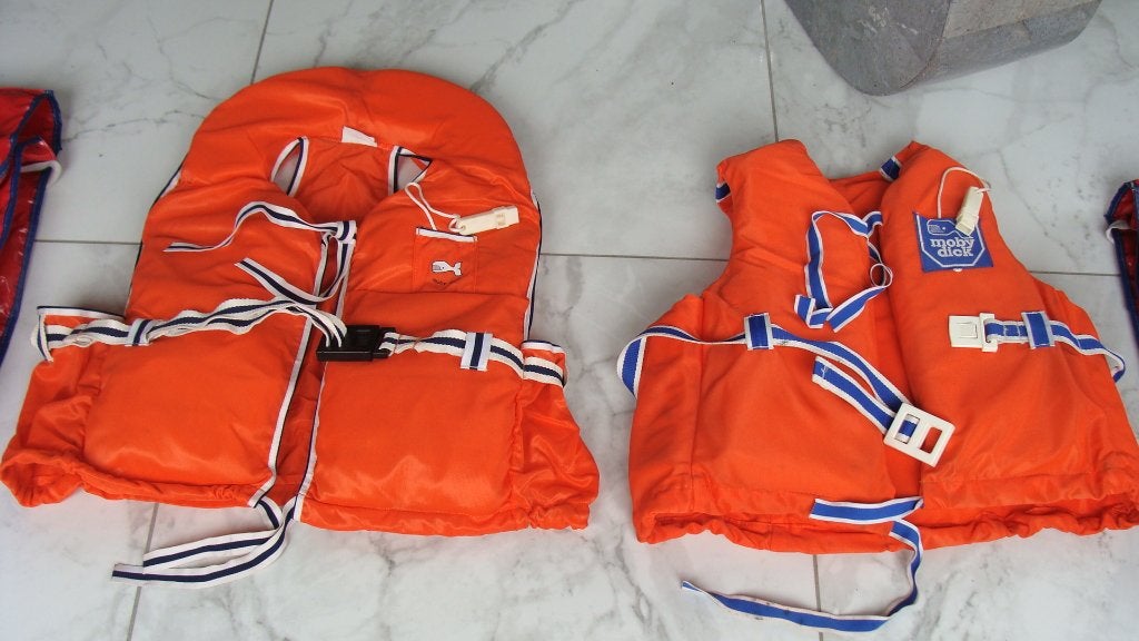 gilets de sauvetage adulte avec un sac, Moby Dick, vintage, Enlèvement ou Envoi, Comme neuf, Gilet de sauvetage ou Brassière, Moby Dick