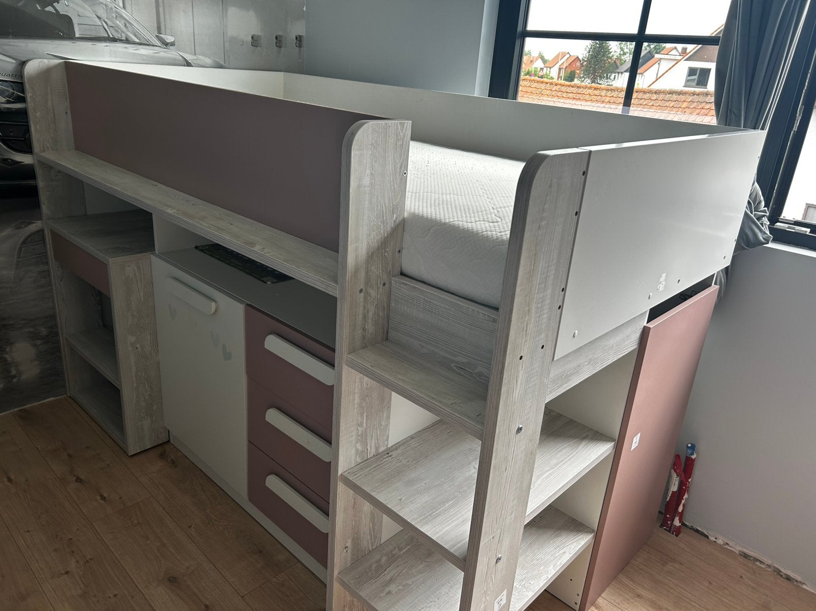 Halfhoogslaper, kasten en bureau, Kinderen en Baby's, Ophalen, Zo goed als nieuw, Halfhoogslaper