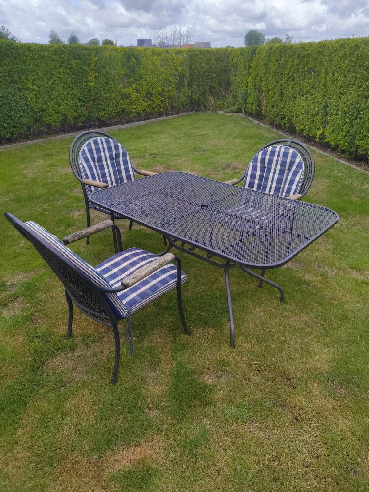 Set de jardin, table et 4 chaises, Jardin & Terrasse, Ensembles de jardin, Chaise, Enlèvement ou Envoi, Salons de jardin, Aluminium