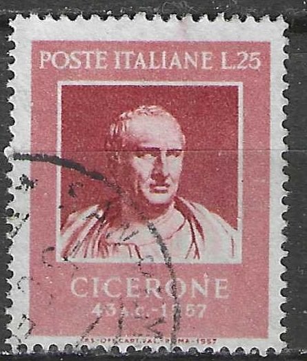 Italie 1957 - Yvert 748 - Cicero (ST), Verzenden, Gestempeld